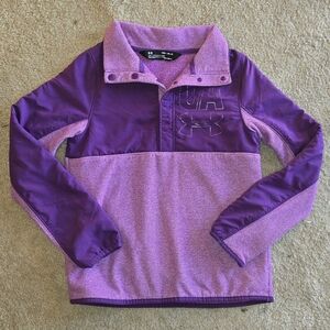 Under Armour Girls Phenom Fleece 1/2 Snap ColdGear Pullover - Med Youth
